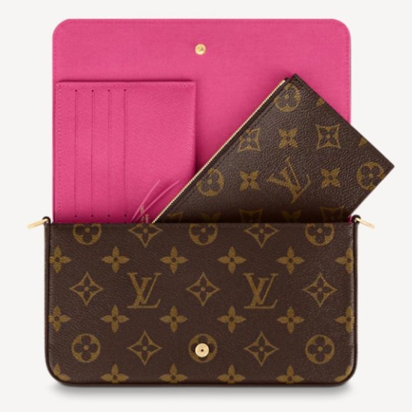 LOUIS VUITTON Felicie Pochette LV Logo Canvas Chain Strap Bag (LIMITED EDITION) - Picture 4 of 16